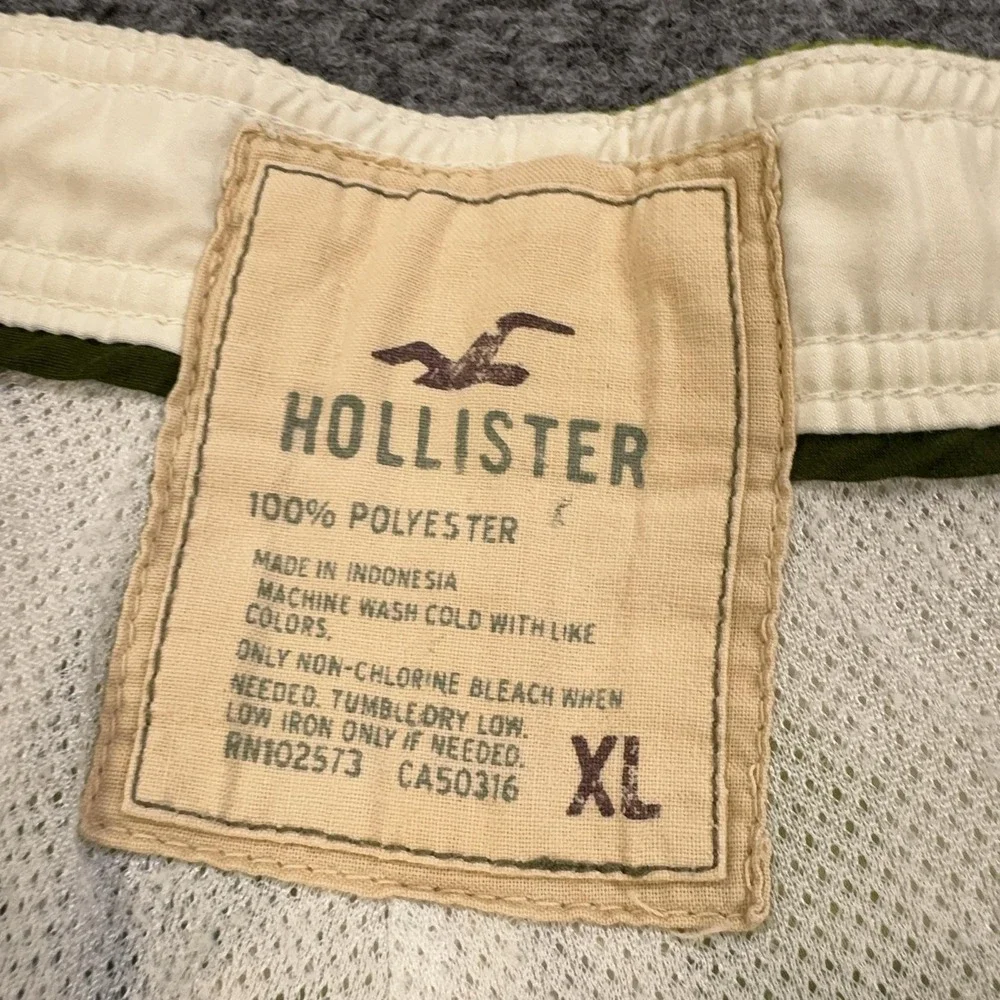 Hollister Board Shorts Mens XL Green Floral Hawaiian Swim Trunks Mesh Lined